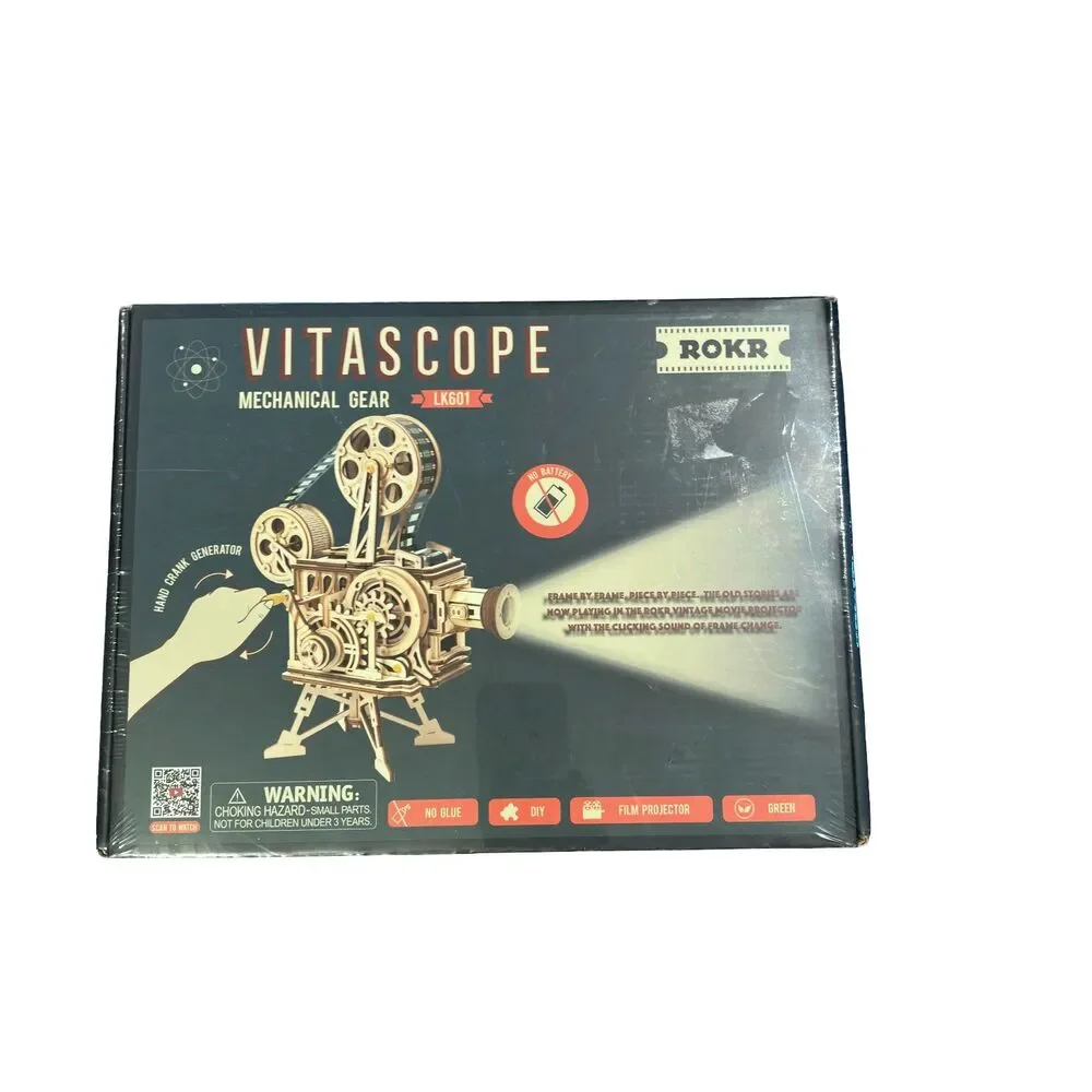 ROKR Vitascope LK601 3D Wooden Film Projector Puzzle New Sealed 183pc